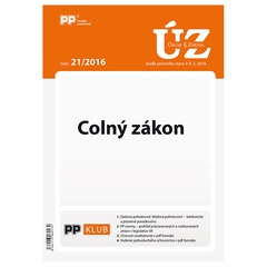 obálka: UZZ 21/2016 Colný zákon