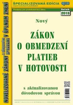 obálka: ZÁKON O OBMEDZENÍ PLATIEB V HOTOVOSTI