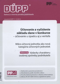 obálka: DUPP 11-12/2014  účtovanie a vyčíslenie základy dane v konkurze