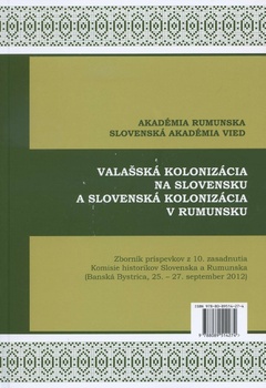 obálka: Valašská kolonizácia na Slovensku a Slovenská kolonizácia v Rumunsku