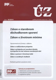 obálka: UZZ 18/2014 Zákon o starobnom dôchodkovom sporení