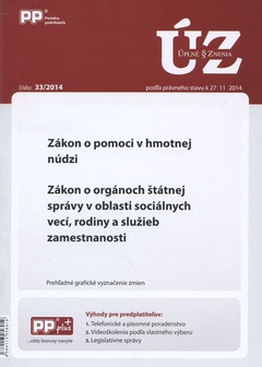 obálka: UZZ 33/2014 Zákon o pomoci v hmotnej núdzi.