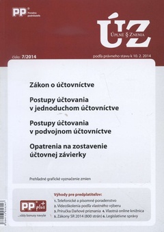 obálka: UZZ 7/2014 zákon o účtovníctve, postupy účtovania v jednoduchom účtovníctve, postupy účtovania v pod
