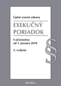 obálka: Exekučný poriadok. Úzz, s účinnosťou od 1. januára 2018, 3. vydanie