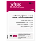 obálka: DUPP 12/2016 Zdaňovanie príjmov zo závislej činnosti - medzinárodné vzťahy