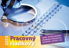 obálka: K - Pracovný kalendár riadkový - 2013 - stolový S026