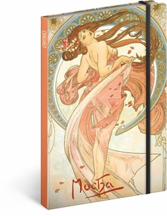 obálka: Notes Alfons Mucha Tanec linkovaný