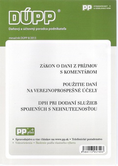 obálka: ZÁKON O DANI Z PRÍJMOV S KOMENTÁROM 8/2013