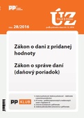 obálka: UZZ 28/2016 Zákon o dani z pridanej hodnoty