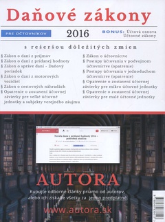 obálka: Daňové zákony 2016 pre účtovníkov