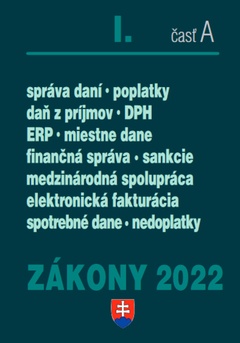 obálka: Zákony I-A/2022 - daňové zákony