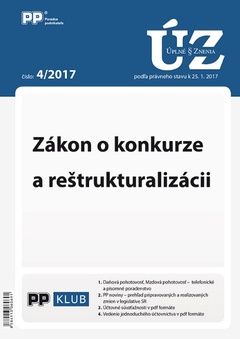 obálka: UZZ 4/2017 Zákon o konkurze a reštrukturalizácii