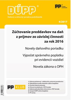 obálka: DÚPP 4/2017 Zúčtovanie preddavkov na daň z príjmov zo závislej činnosti za rok 2016