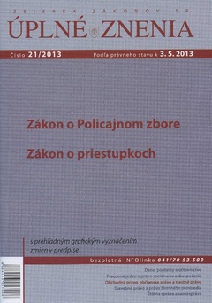 obálka: UZZ 21/2013 Zákon o policajnom zbore, Zákon o priestupkoch