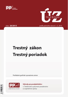 obálka: UZZ 20/2015 Trestný zákon, Trestný poriadok