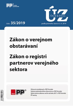 obálka: UZ 35/2019 Zákon o verejnom obstarávaní, Zákon o registri partnerov verejného sektora