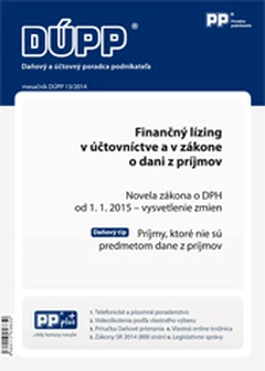 obálka: DUPP 13/2014 finančný lízing v účtovníctve a v zákone o dani z príjmov