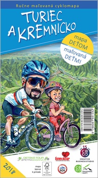 obálka: Ručne maľovaná cyklomapa Turiec a Kremnicko
