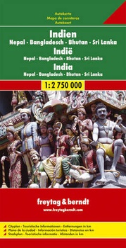 obálka: India, Nepál, Bangladéš, Srí Lanka 1:2 750 000 automapa