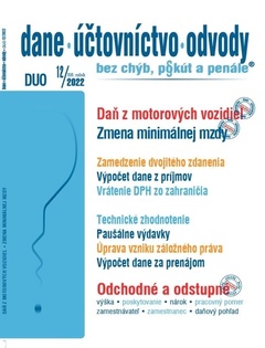 obálka: DUO 12/2022 - Daň z motorových vozidiel