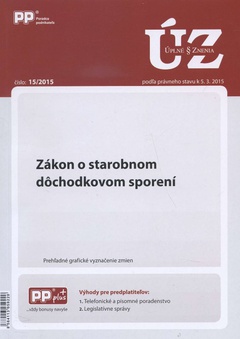 obálka: UZZ 15/2015 Zákon o starobnom dôchodkovom sporení