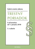 obálka: Trestný poriadok. Úzz, s účinnosťou od 1. januára 2018, 3. vydanie