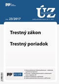 obálka: UZZ 23/2017 Trestný zákon, Trestný poriadok