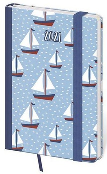 obálka: Diář 2021 týdenní kapesní Vario - Marine s gumičkou